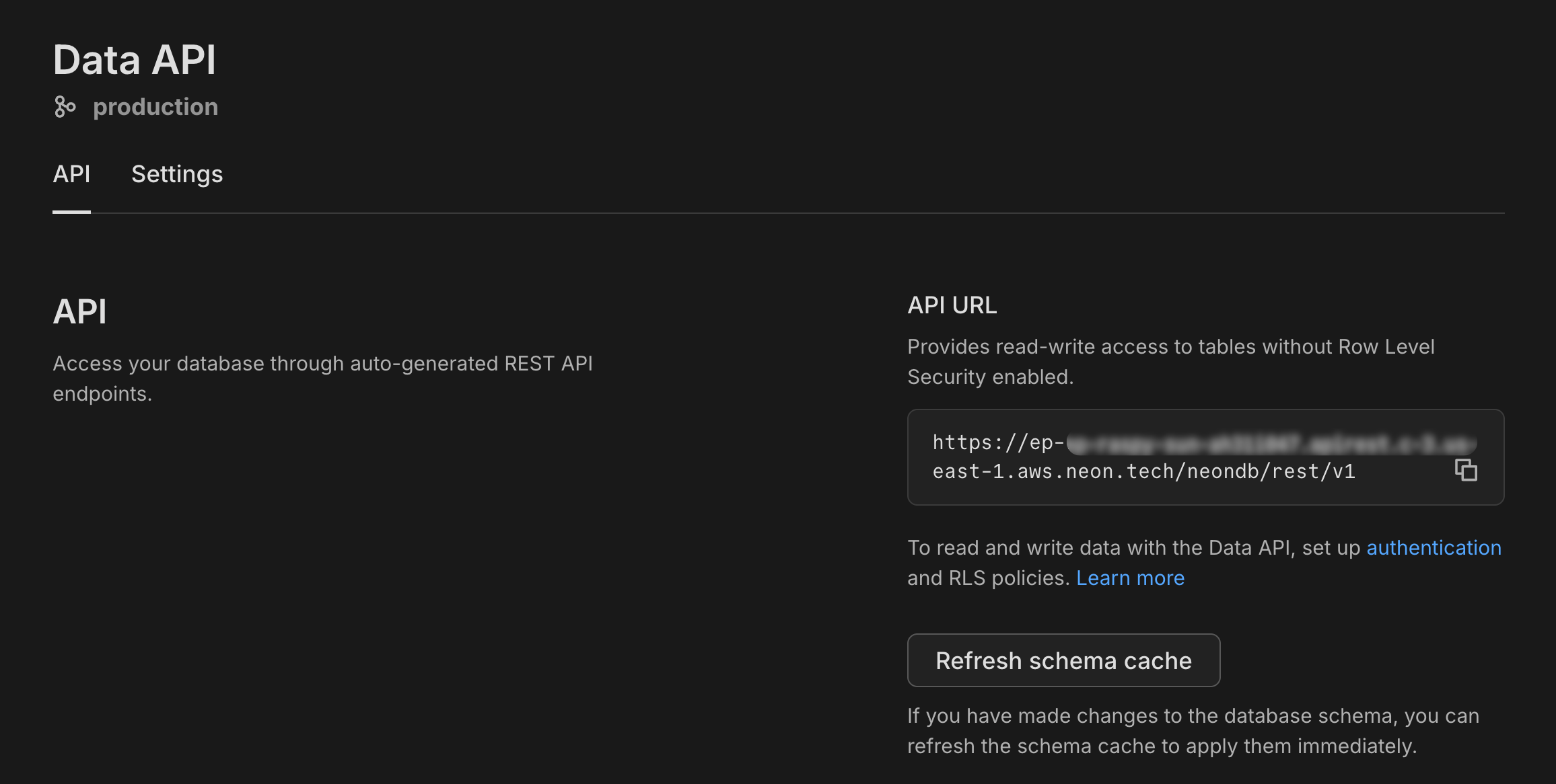 Data API enabled view